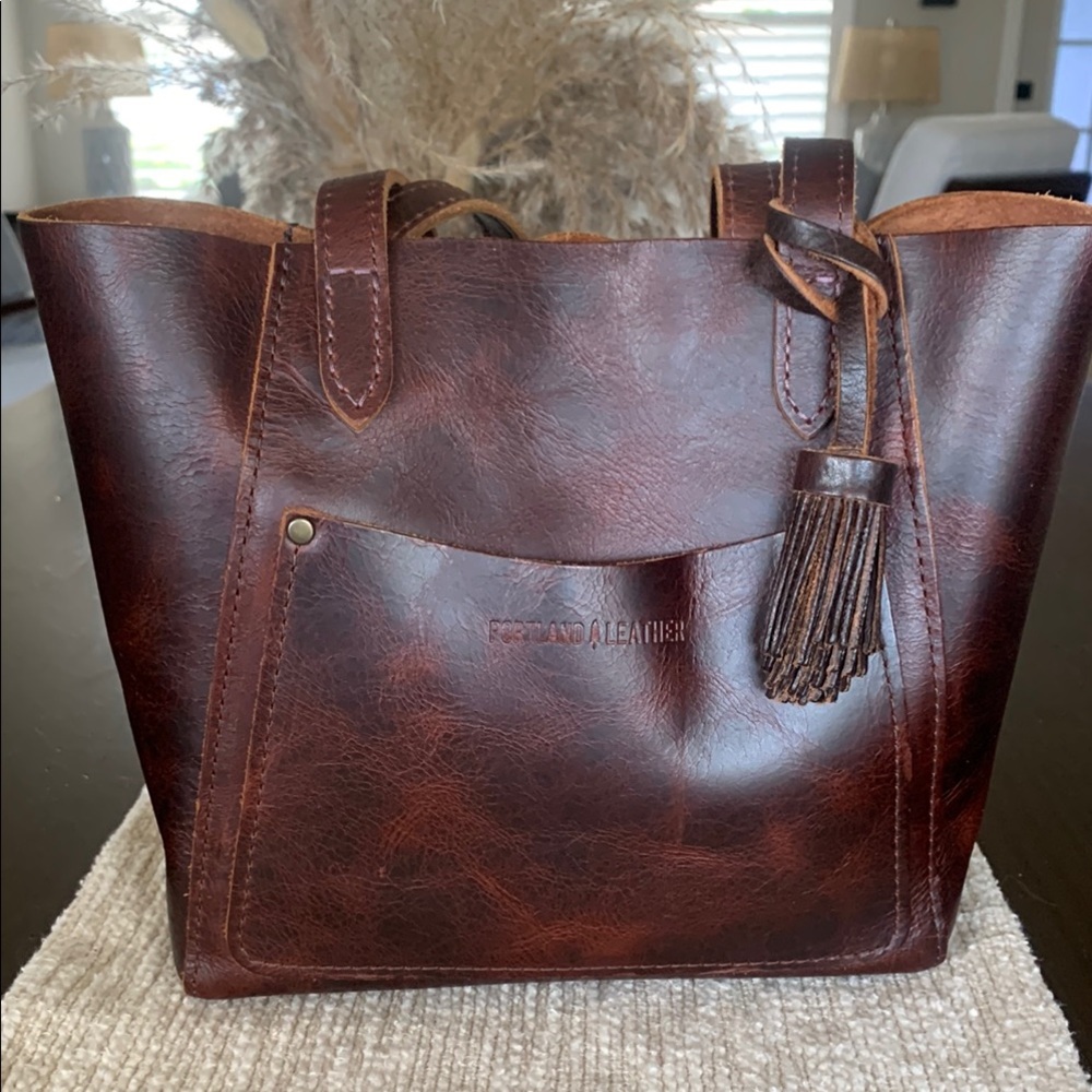 Portland Leather Coldbrew small Tote with Tassel